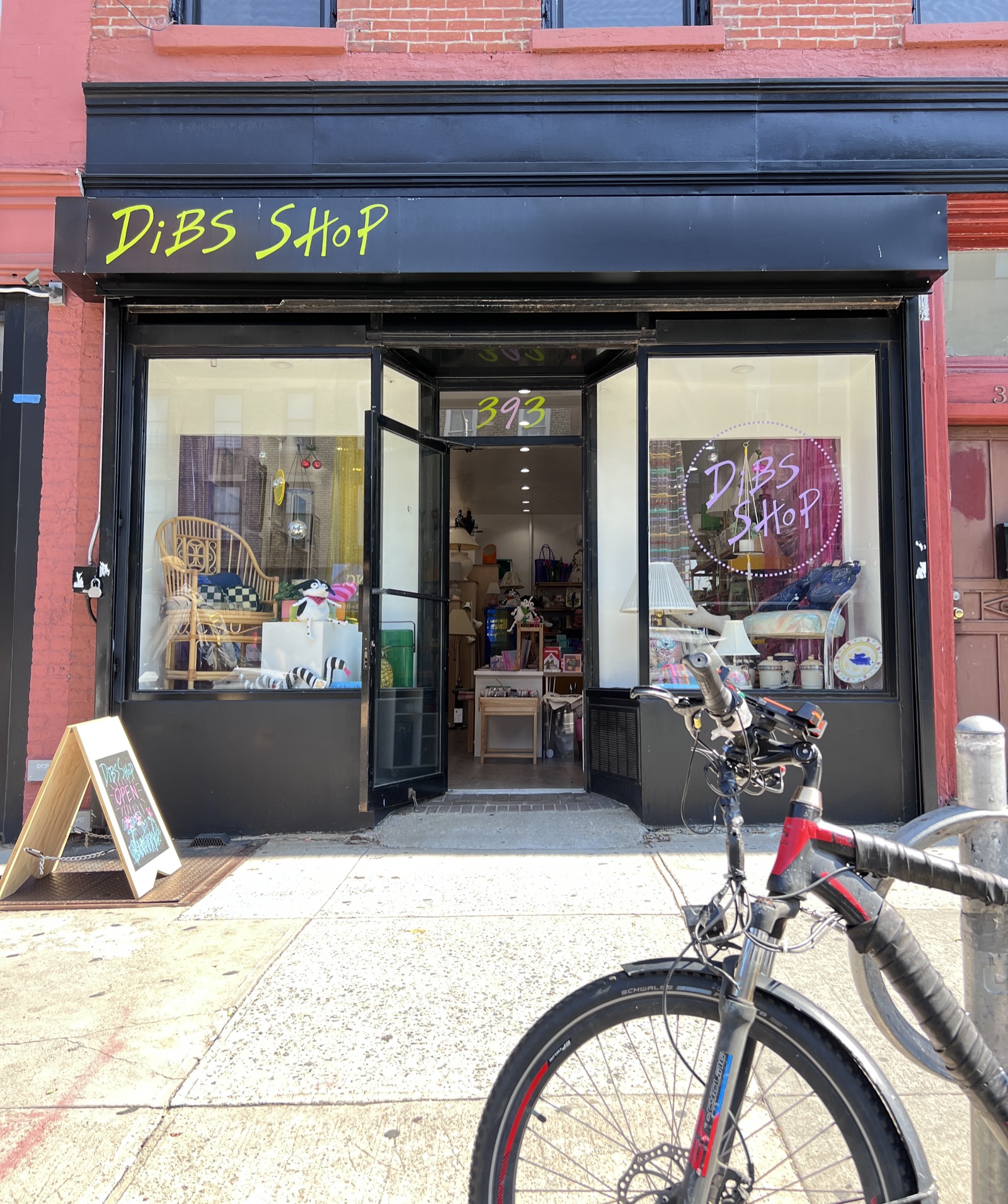 Dibs Shop display with colorful home goods and gifts.
